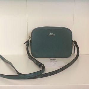 NWT Coach teal leather crossbody bag